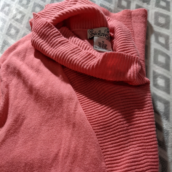 Coral cardigan Sweater Boho Ribbed Detailing Longer Length in Front Size Medium - Picture 9 of 16